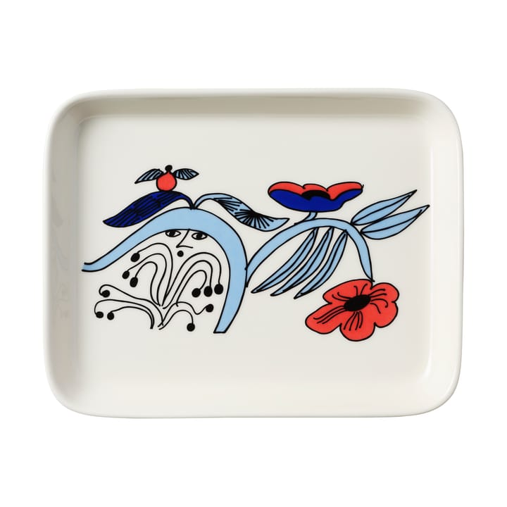 Puutarhurit plate 15x19 cm - Blue-white-red - Arabia