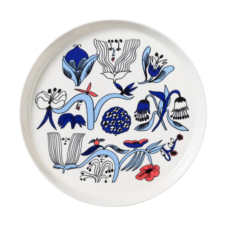 Puutarhurit plate Ø24 cm - Blue-white-red - Arabia