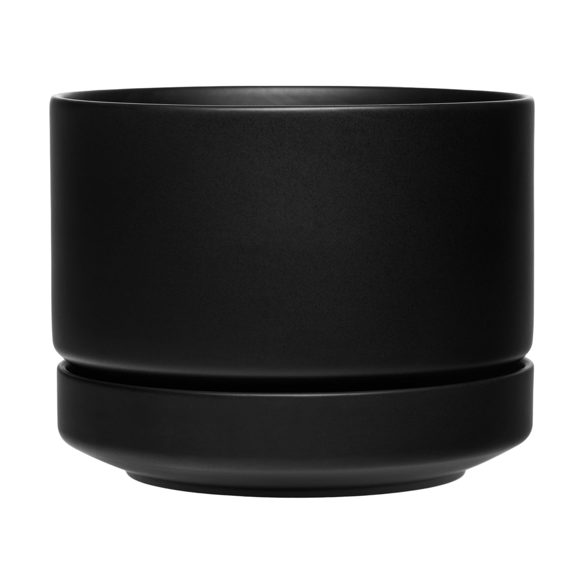 Arabia SN Pot o19 cm Matte black | Scandinavian Design | Flower pots | Transparent