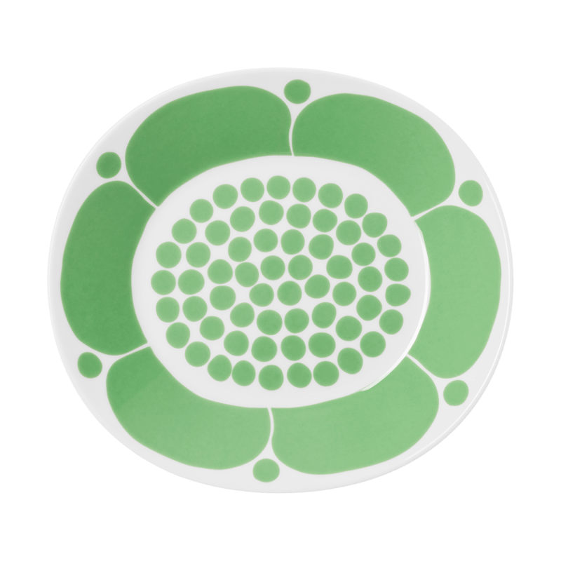 Arabia Sunnuntai plate oval 25 cm Green