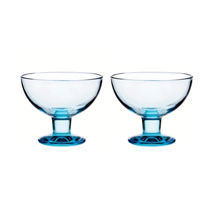 Verna bowl on foot 23 cl 2-pack - Aqua - Arabia