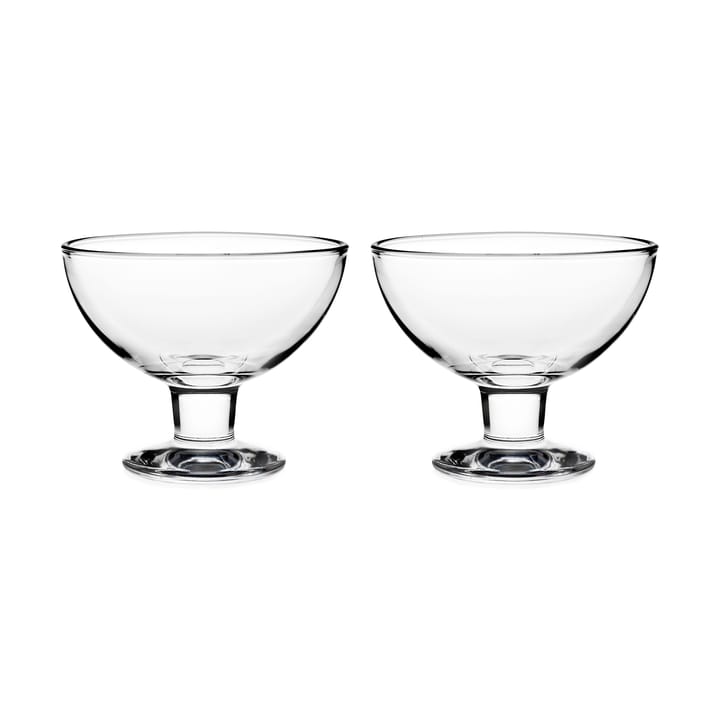 Verna bowl on foot 23 cl 2-pack - Clear - Arabia