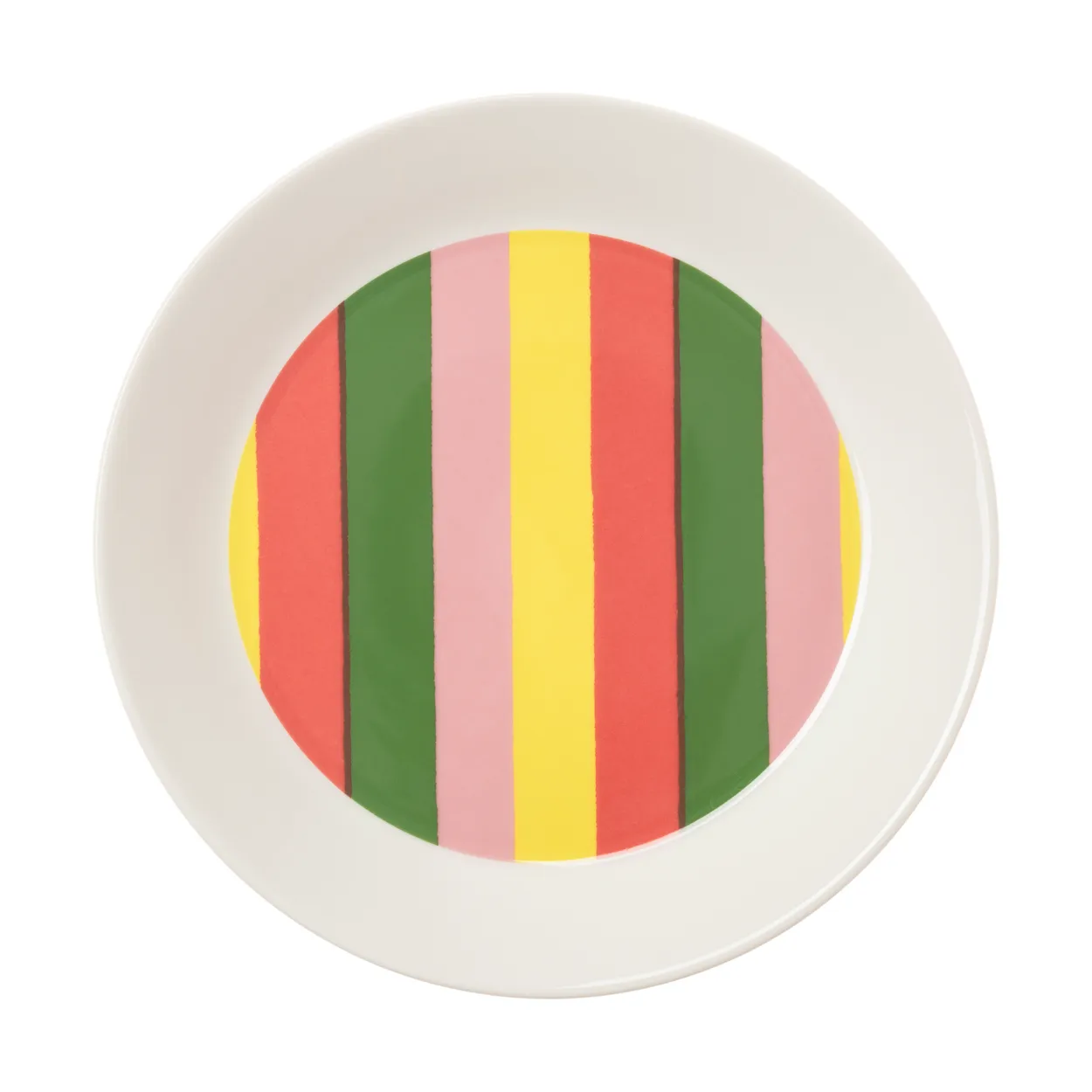 Arabia Vuokko plate o22 cm Small 4-strip | Scandinavian Design | Dinner plates | Pink