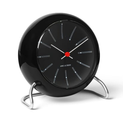 AJ Bankers table clock, Black Arne Jacobsen Clocks