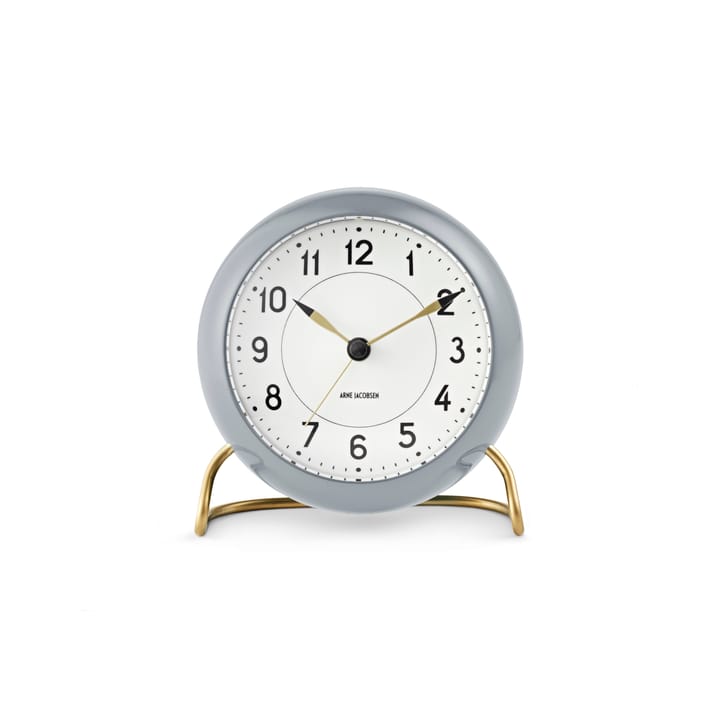 AJ Station clock 12 cm - grey-white - Arne Jacobsen Clocks