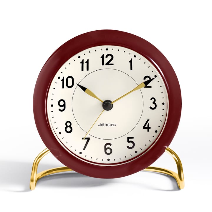 AJ Station table clock burgundy - burgundy - Arne Jacobsen Clocks