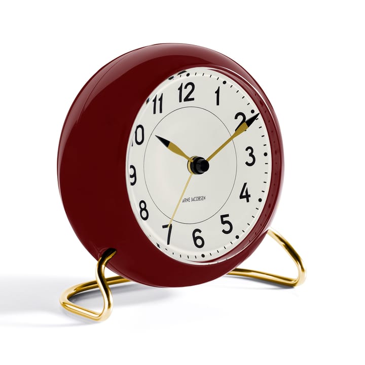 AJ Station table clock burgundy - burgundy - Arne Jacobsen Clocks