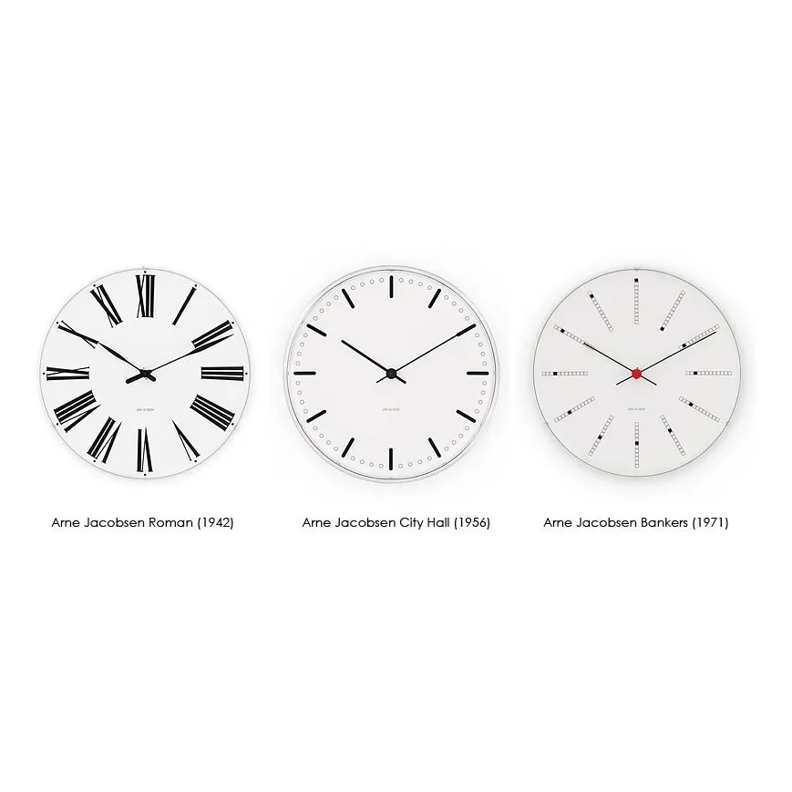 Arne Jacobsen Bankers wall clock, Ø 290 mm Arne Jacobsen Clocks