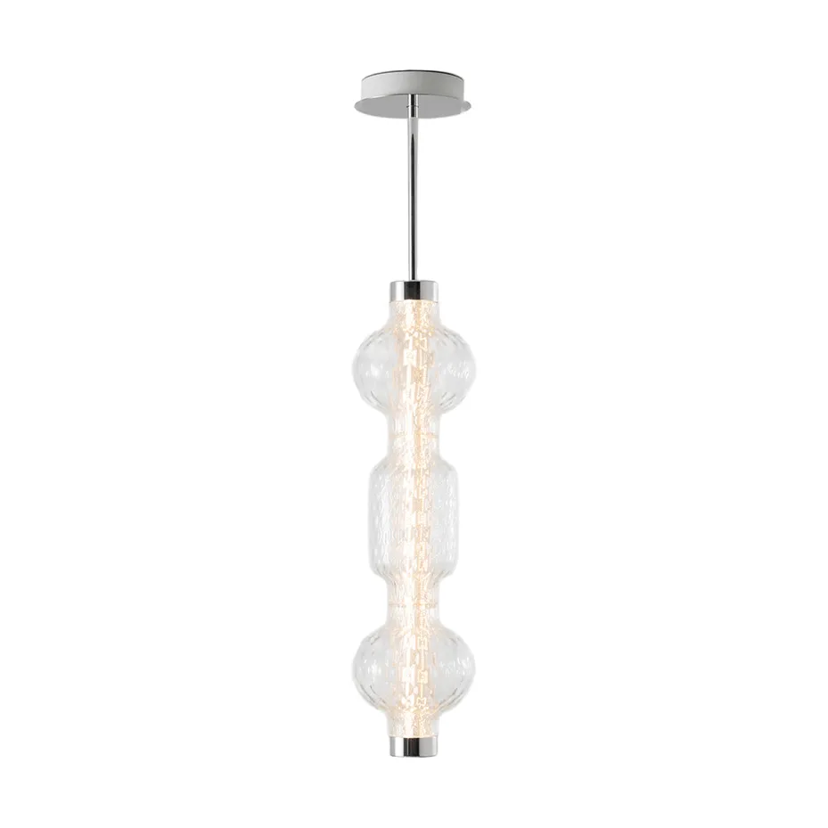 Alambicco vertical pendant, app-controlled, 3 glass domes Artemide