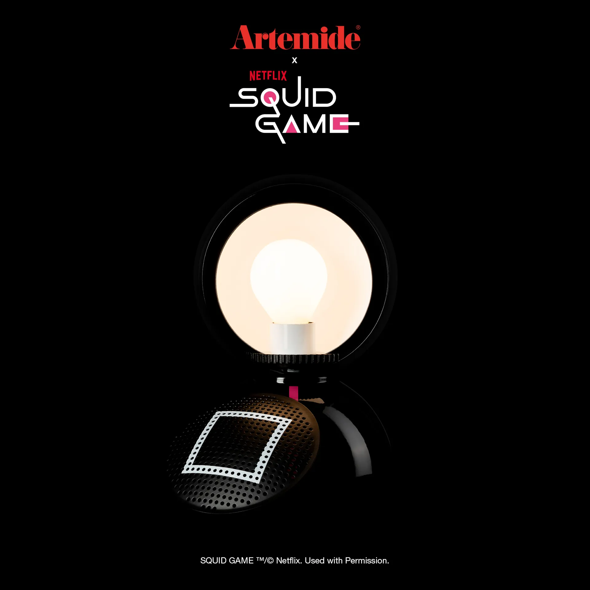 Eclisse x Squid Game table lamp Special Edition, Guard black Artemide