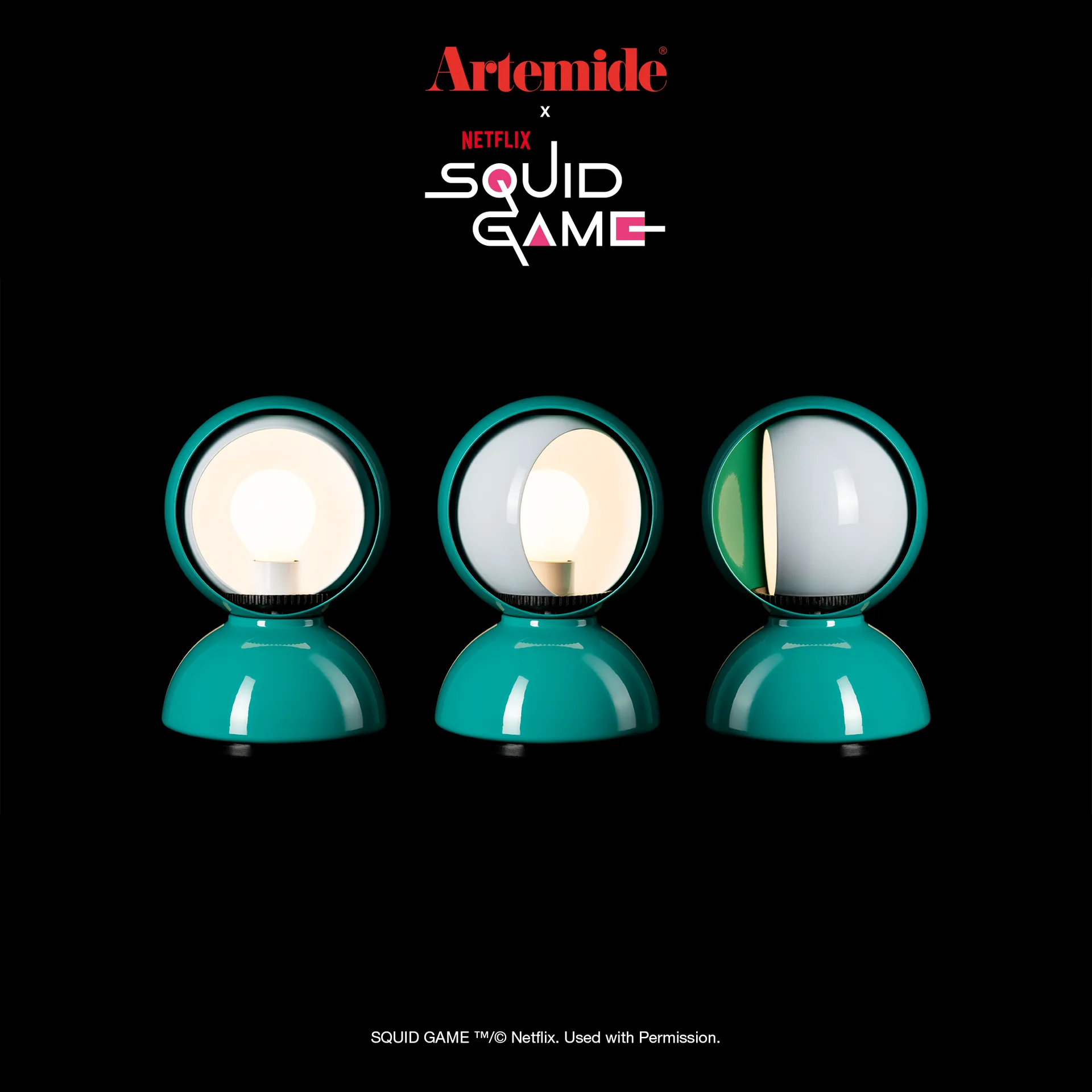 Eclisse x Squid Game table lamp Special Edition, Player Artemide