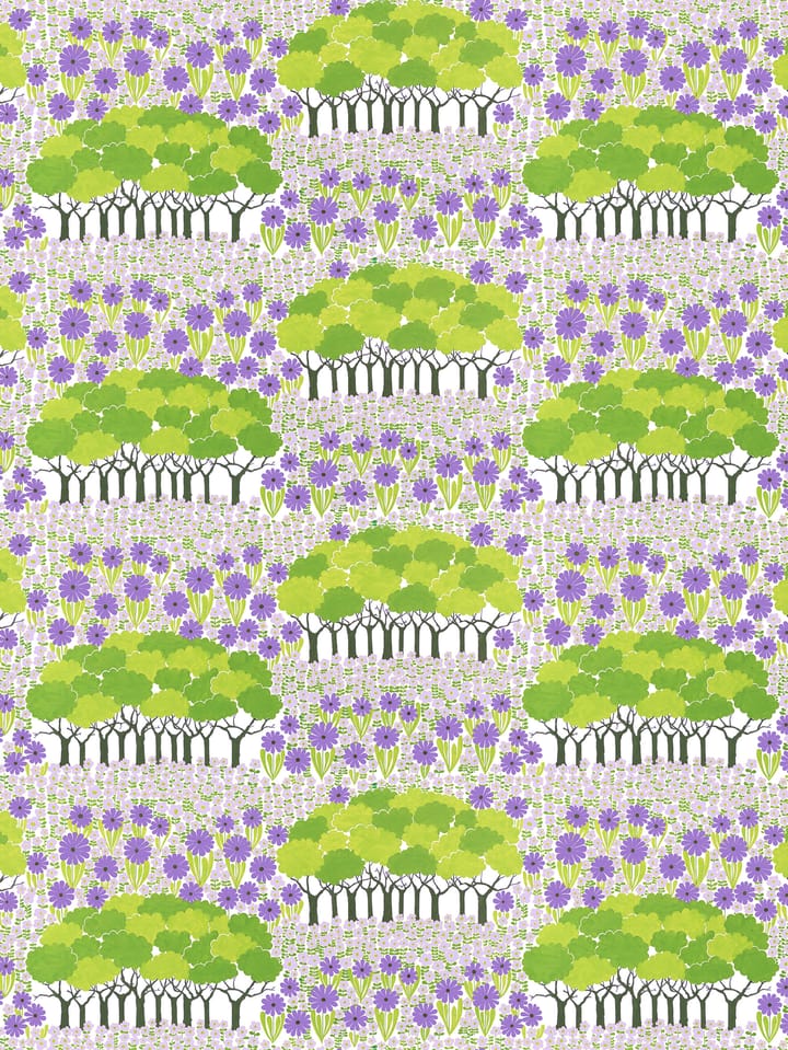 Allé fabric - Green-purple - Arvidssons Textil