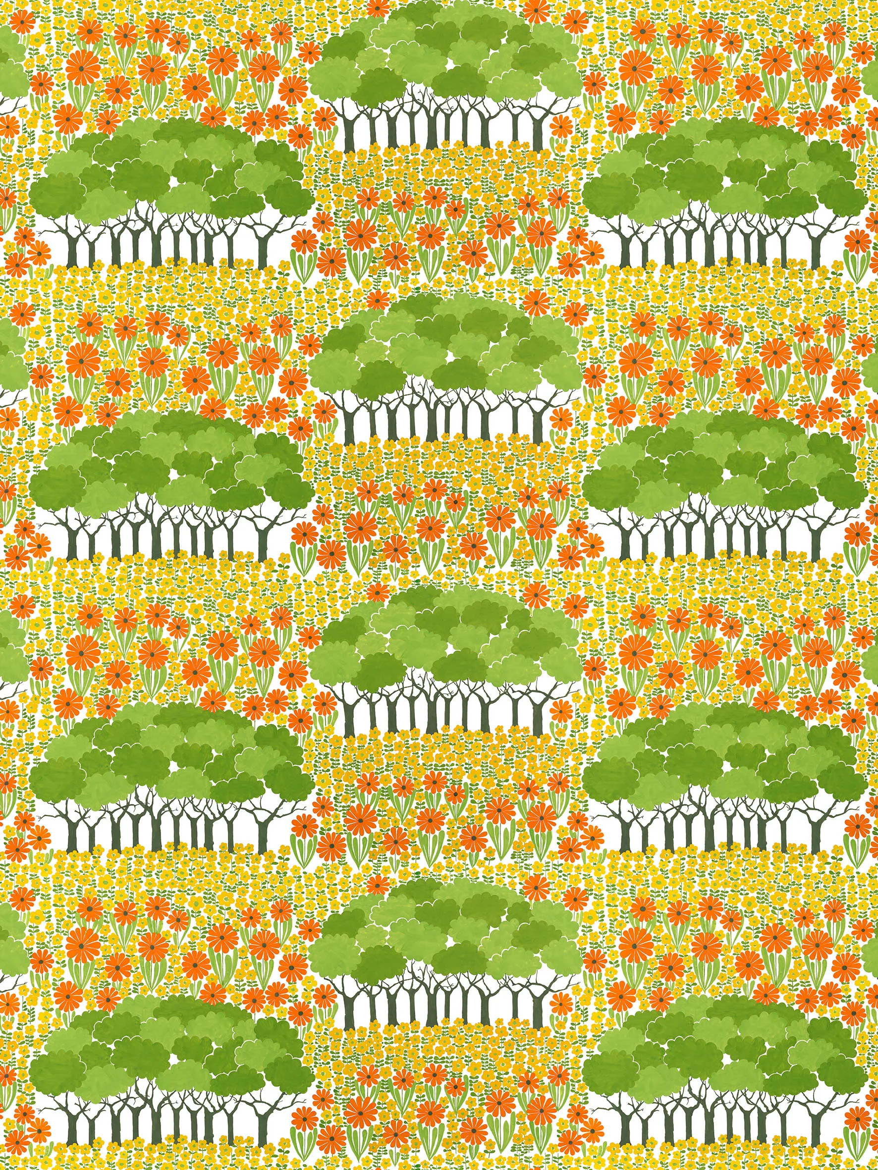 Allé fabric, Yellow-green Arvidssons Textil