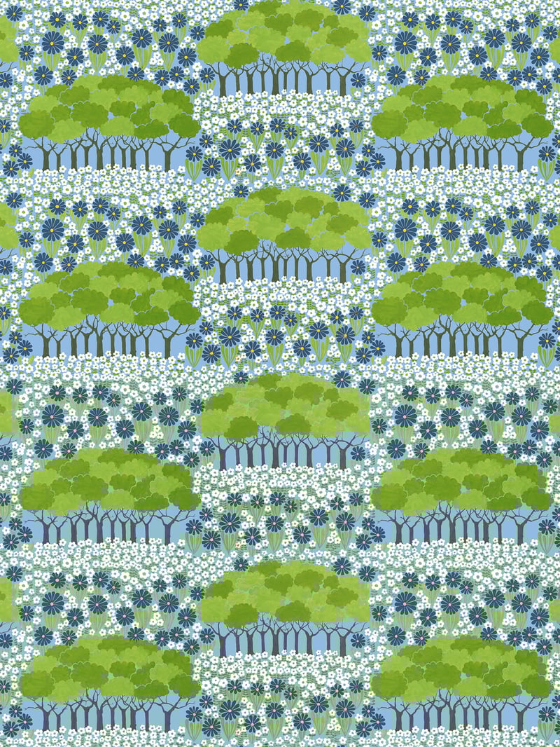 Arvidssons Textil Allé oilcloth Green-blue