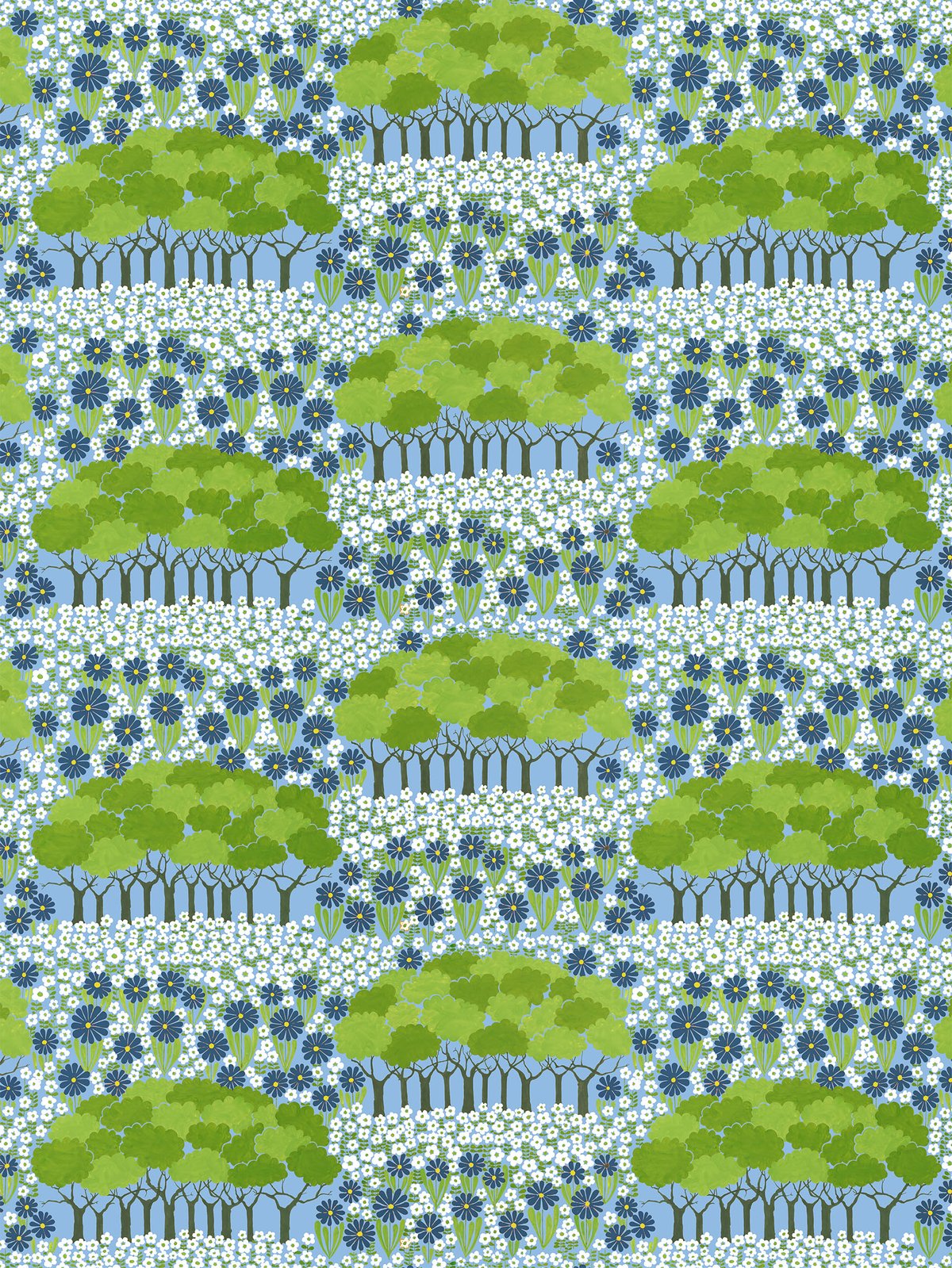 Arvidssons Textil Allé oilcloth Green-blue