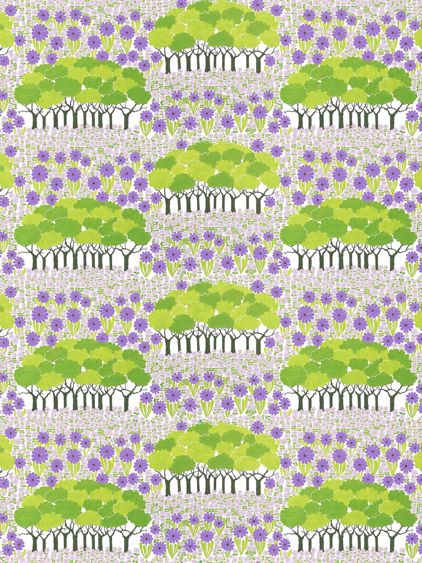 Allé oilcloth, Green-purple Arvidssons Textil