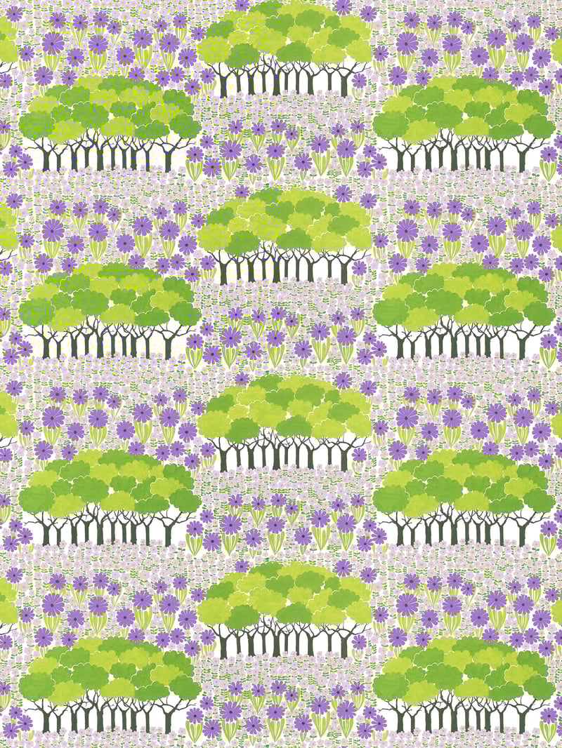 Arvidssons Textil Allé oilcloth Green-purple
