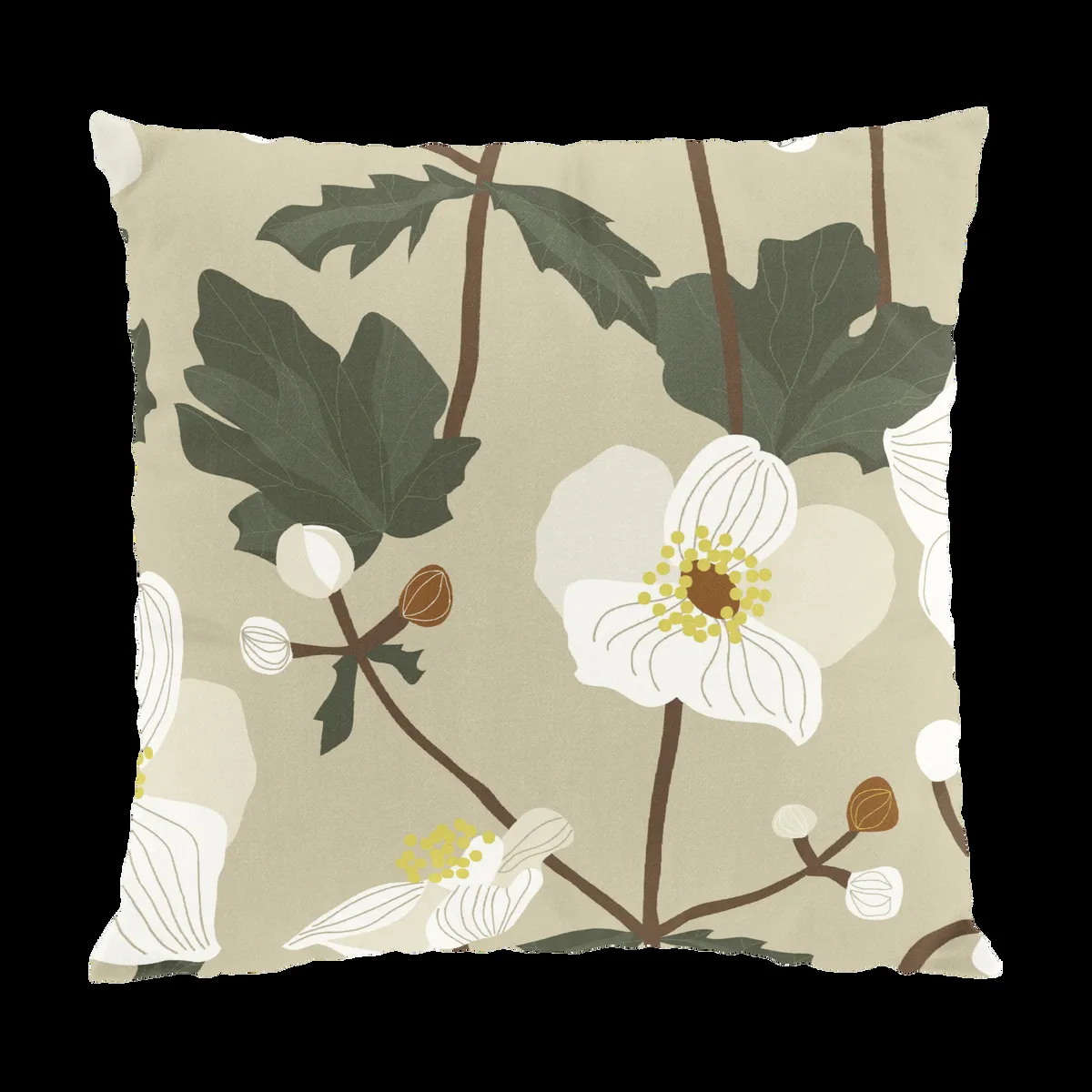 Arvidssons Textil Anemon cushion cover 47x47 cm Beige