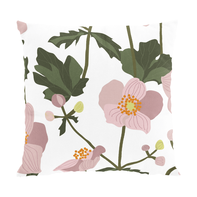 Arvidssons Textil Anemon cushion cover 47x47 cm Pink