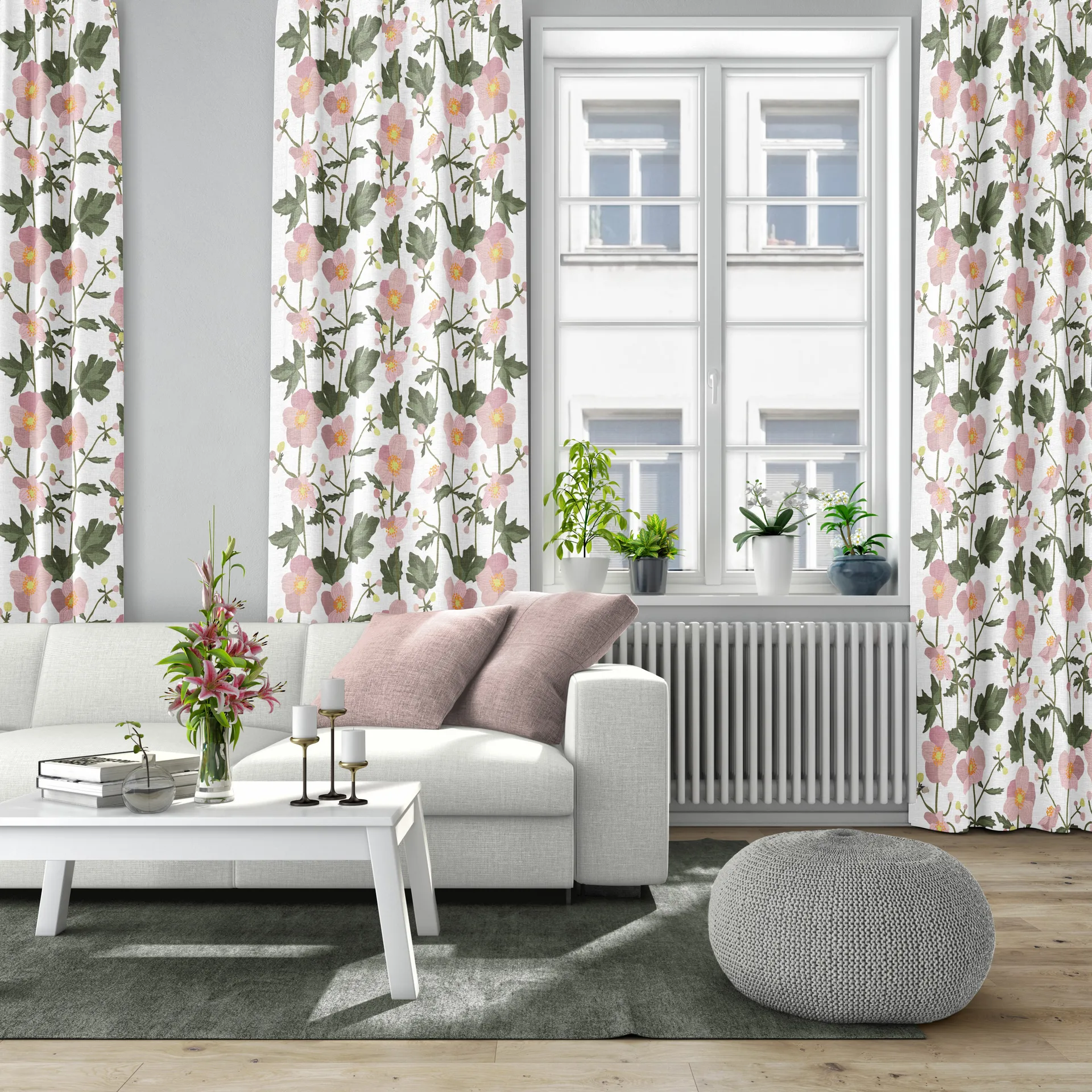 Anemon fabric, Pink Arvidssons Textil