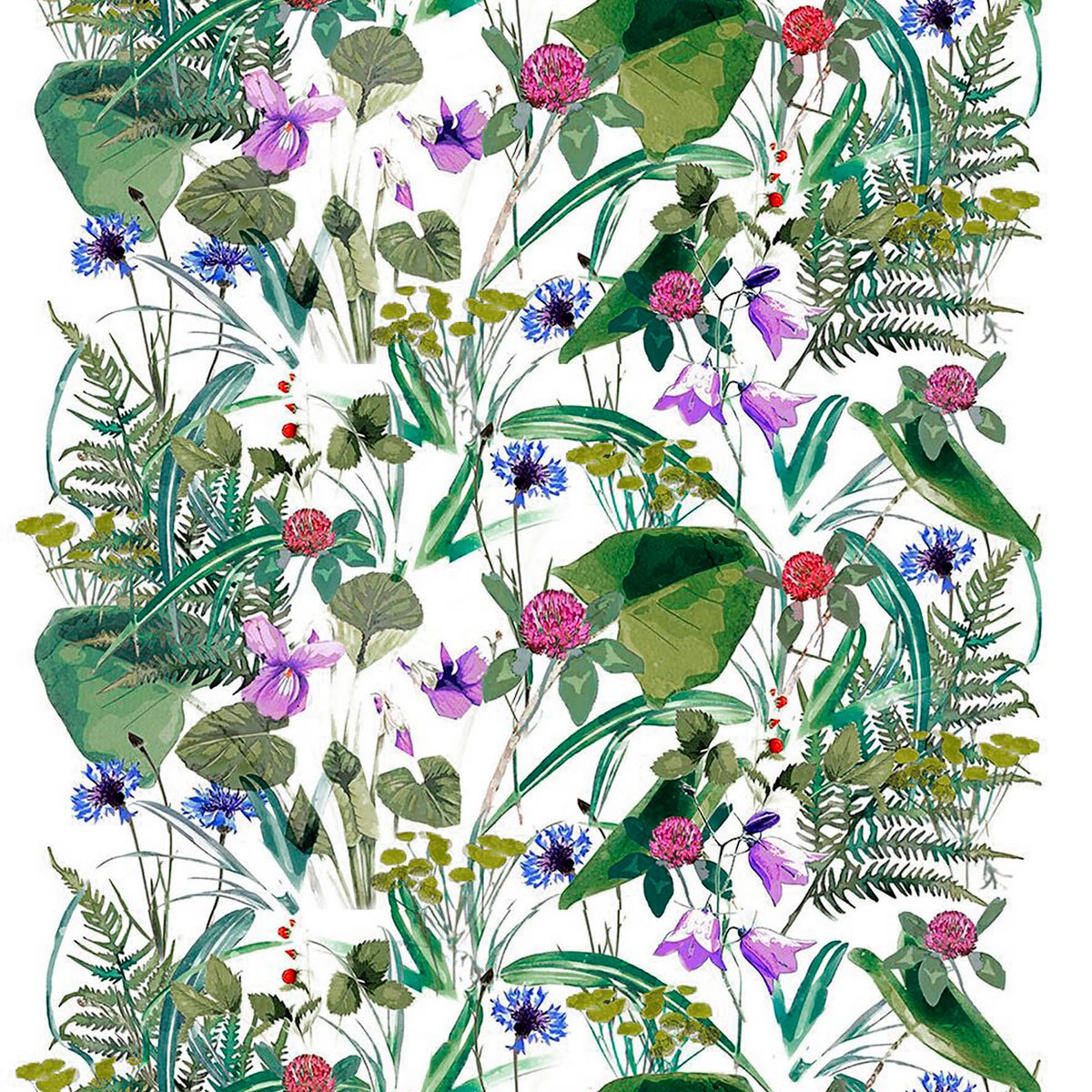 Arvidssons Textil Äng fabric multi | Scandinavian Design | Fabric by the metre | Green
