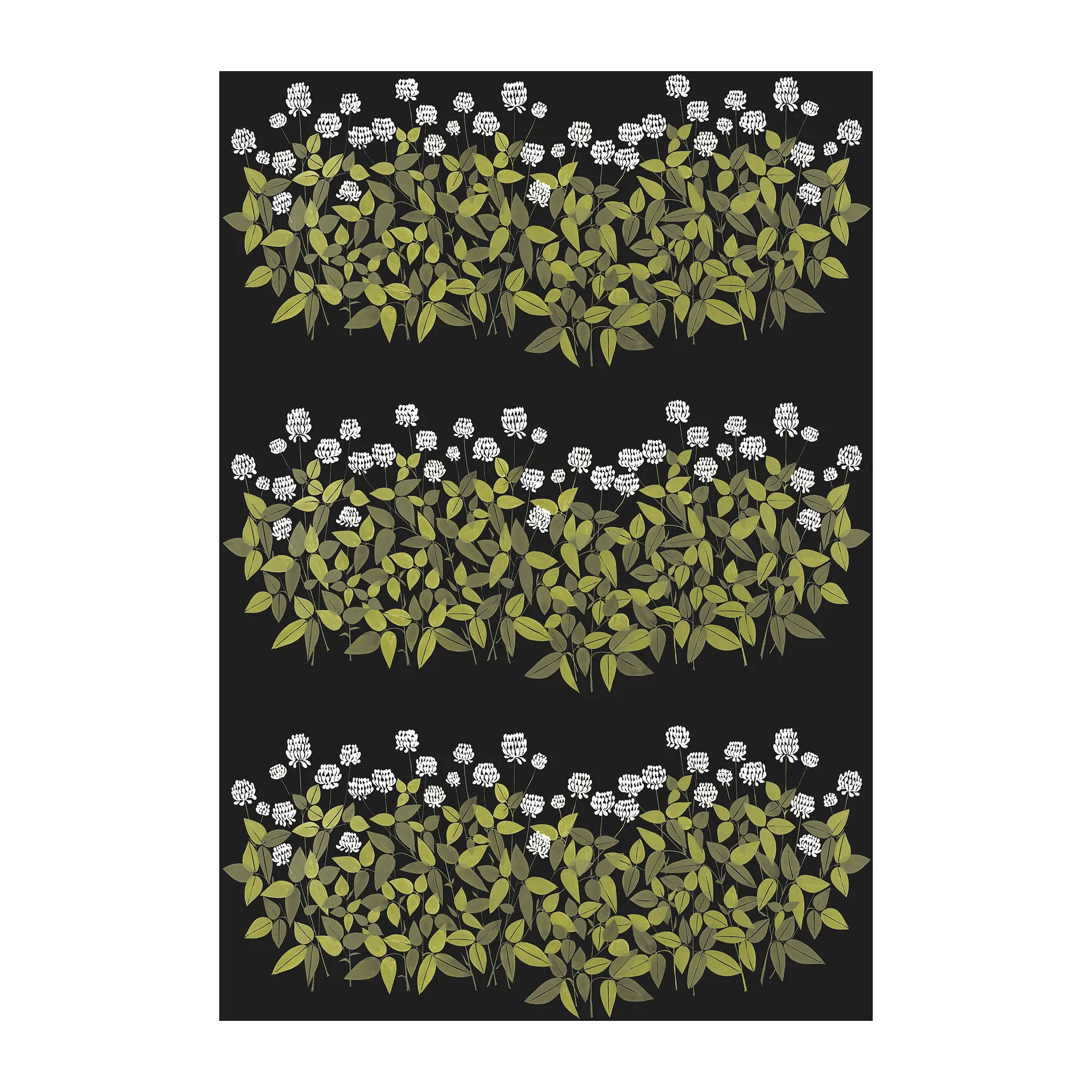 Ängsmark fabric, Green-black Arvidssons Textil