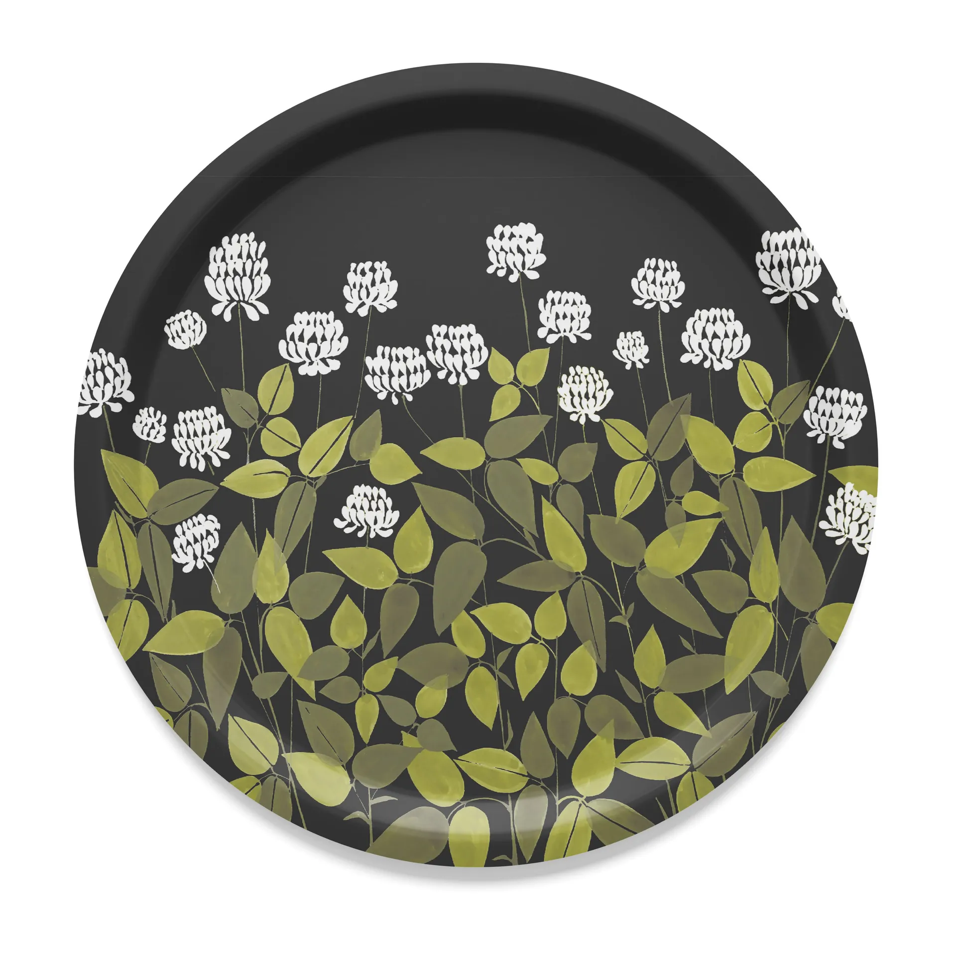 Ängsmark tray Ø31 cm, Green-black Arvidssons Textil