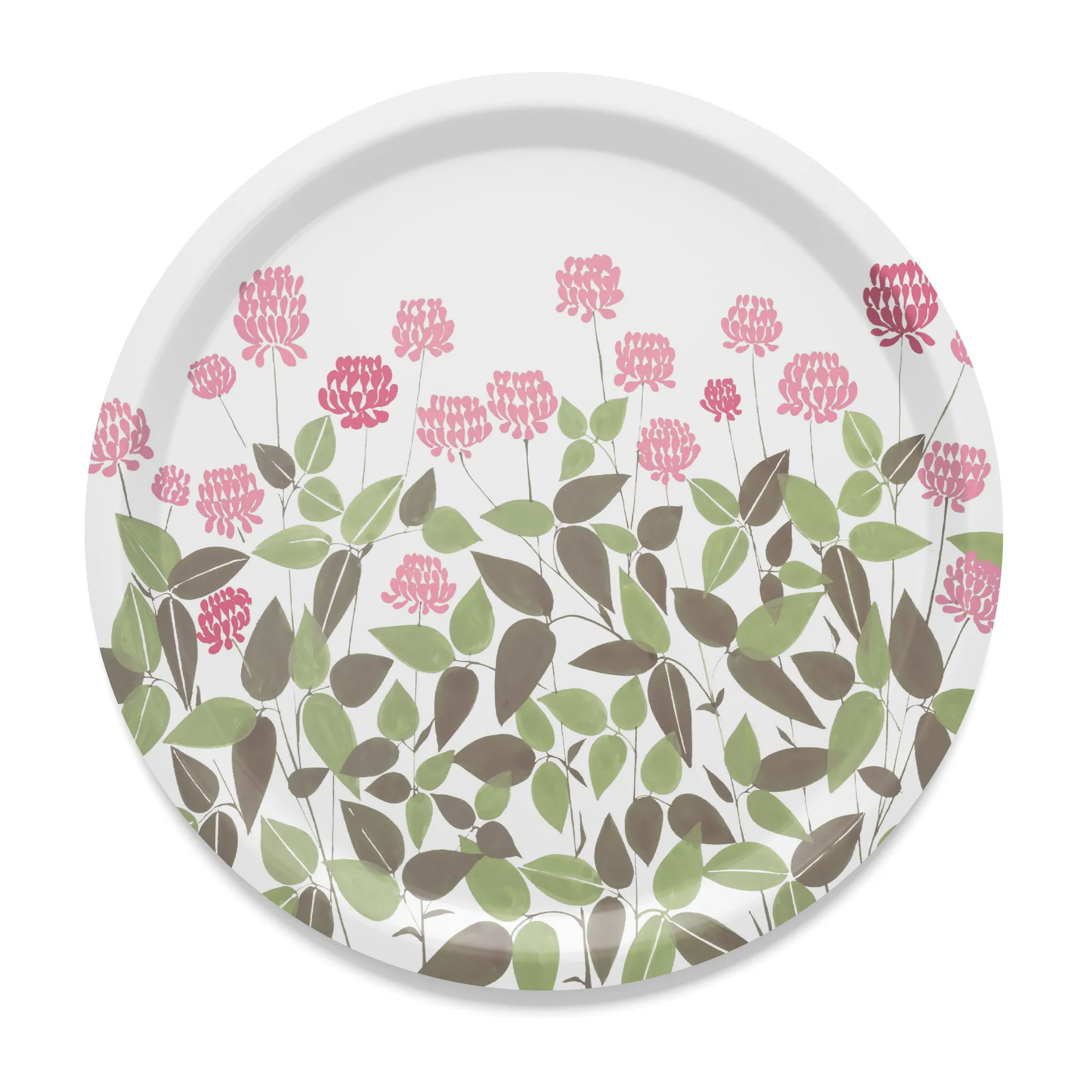 Ängsmark tray Ø31 cm, Green-pink Arvidssons Textil