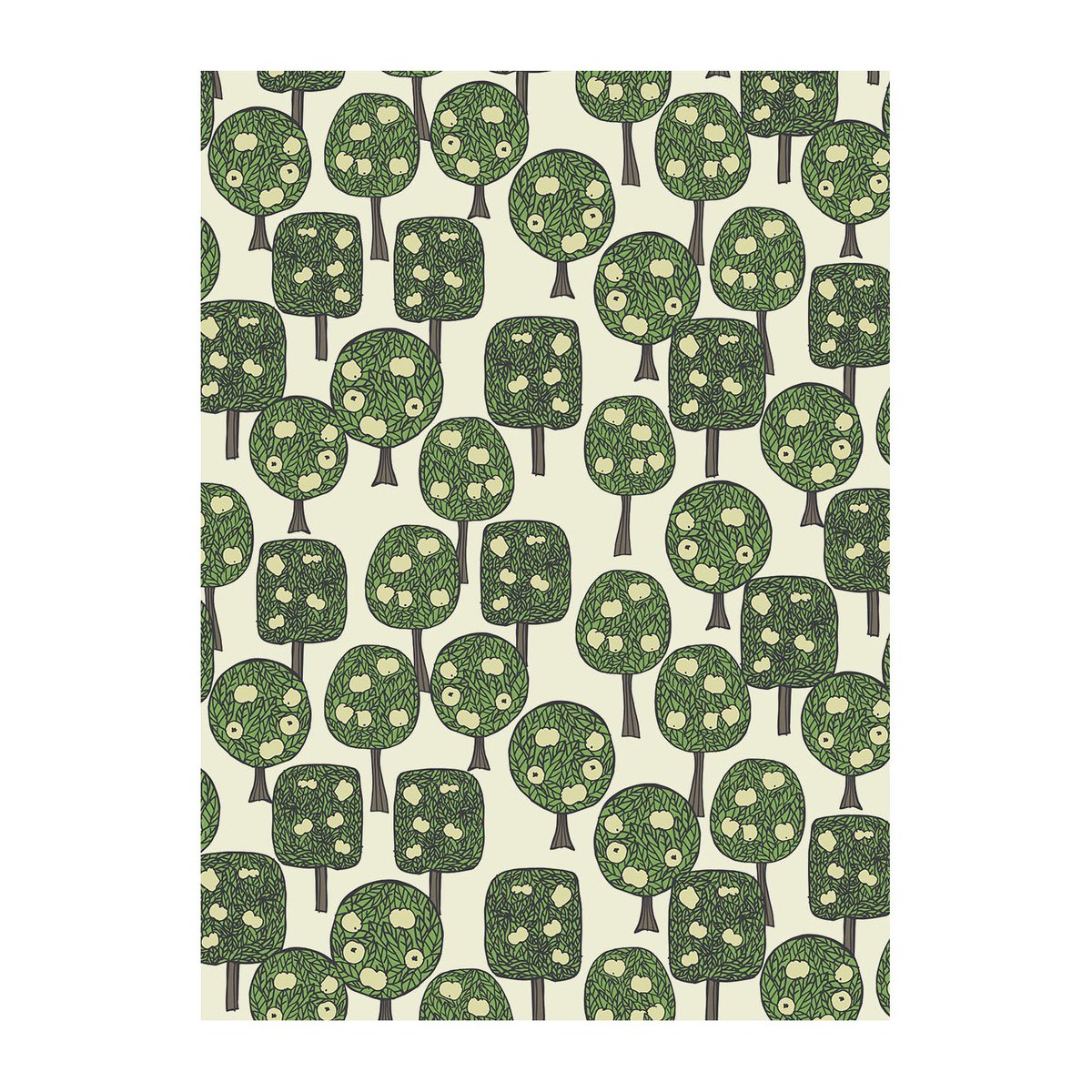 Arvidssons Textil Äppelskogen fabric Light green | Scandinavian Design | Fabric by the metre | Green