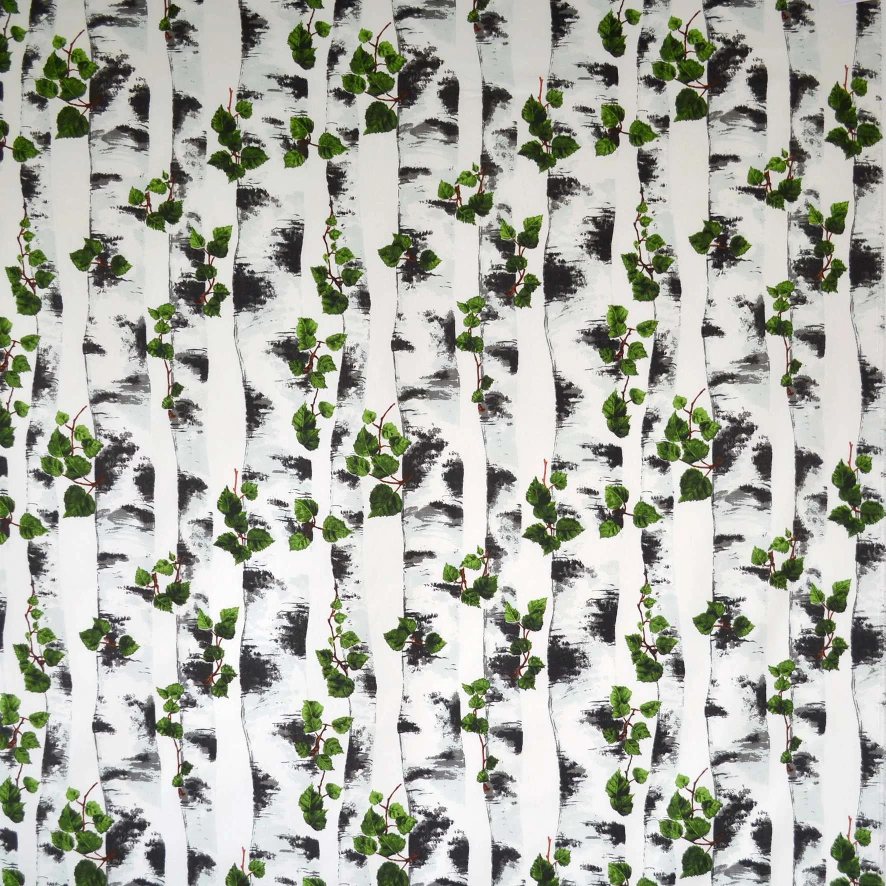 Björk fabric, black-white Arvidssons Textil