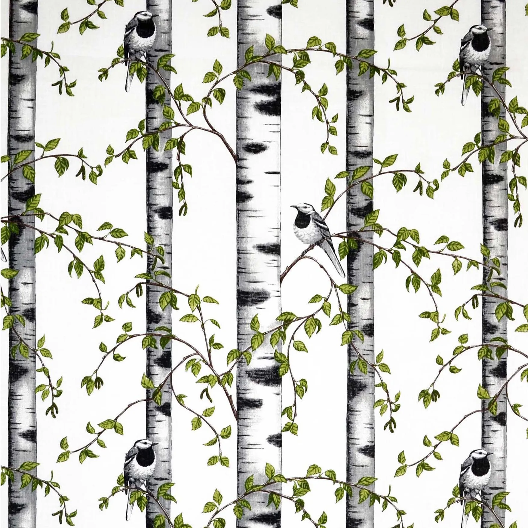 Björkdungen fabric, white Arvidssons Textil