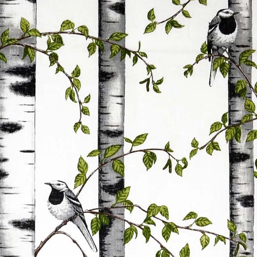 Björkdungen fabric, white Arvidssons Textil