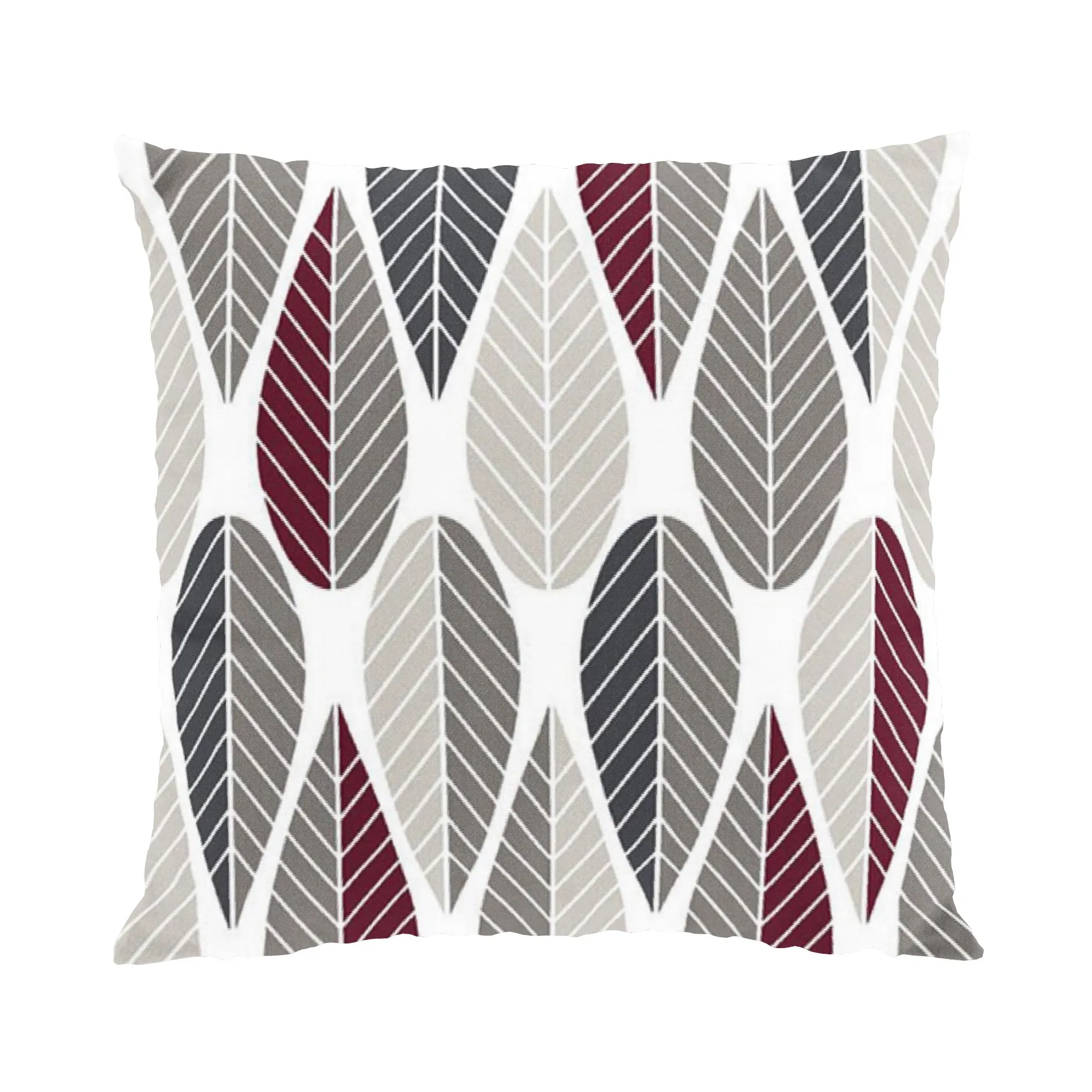 Blader cushion cover, grey-red Arvidssons Textil