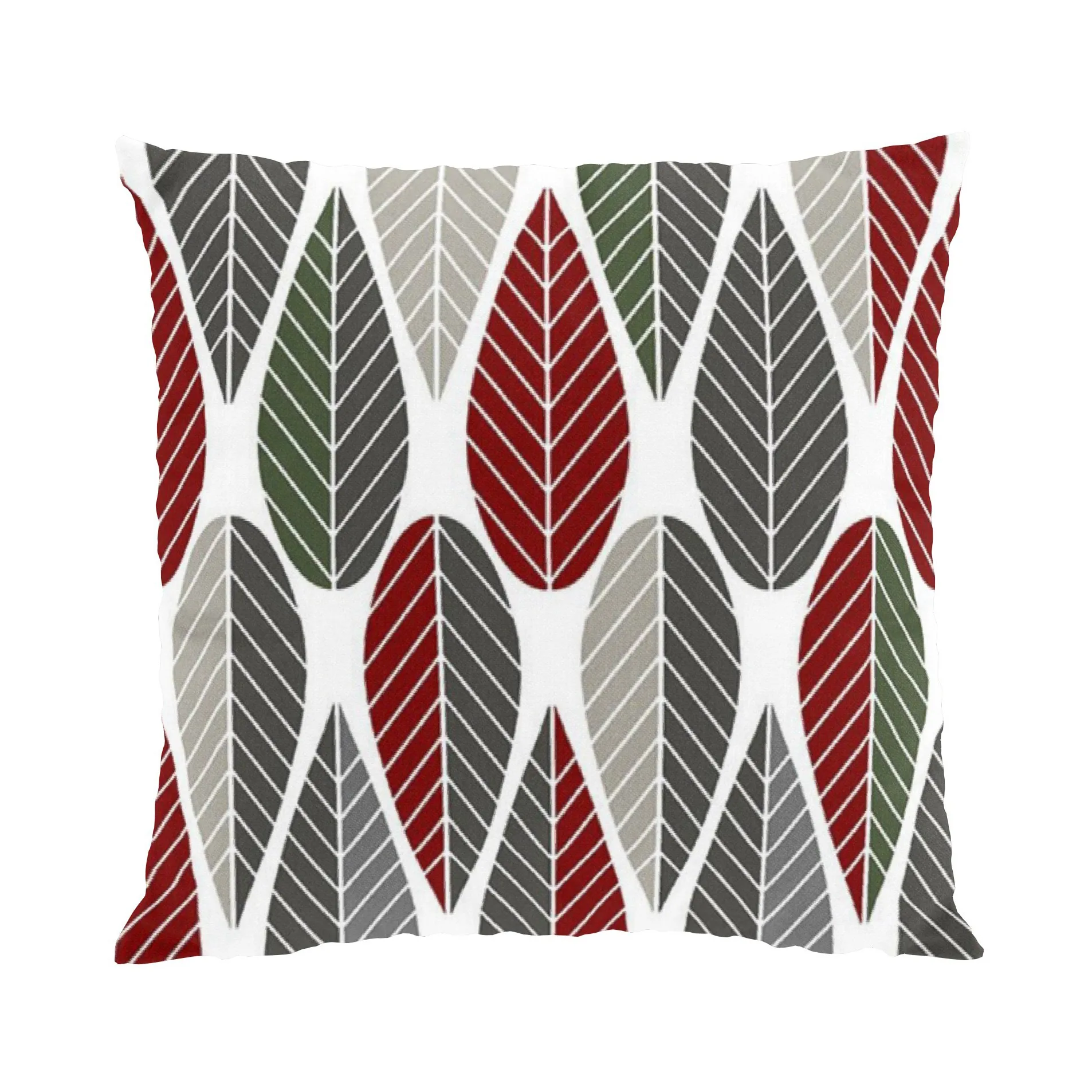 Blader cushion cover, red-green Arvidssons Textil