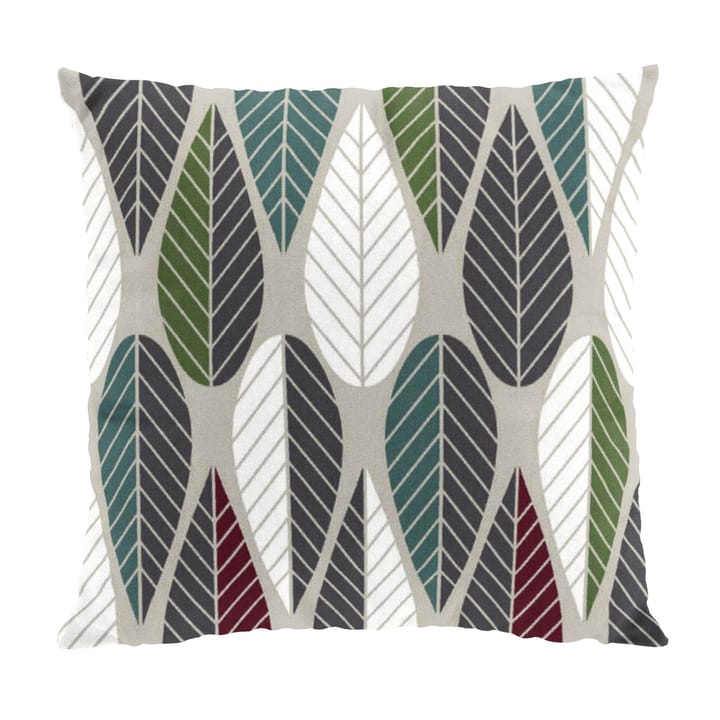 Blader cushion cover - wine red-green-grey - Arvidssons Textil
