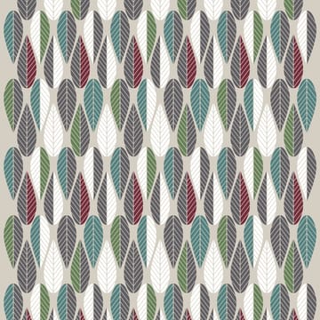 Blader fabric - burgundy-green-grey - Arvidssons Textil