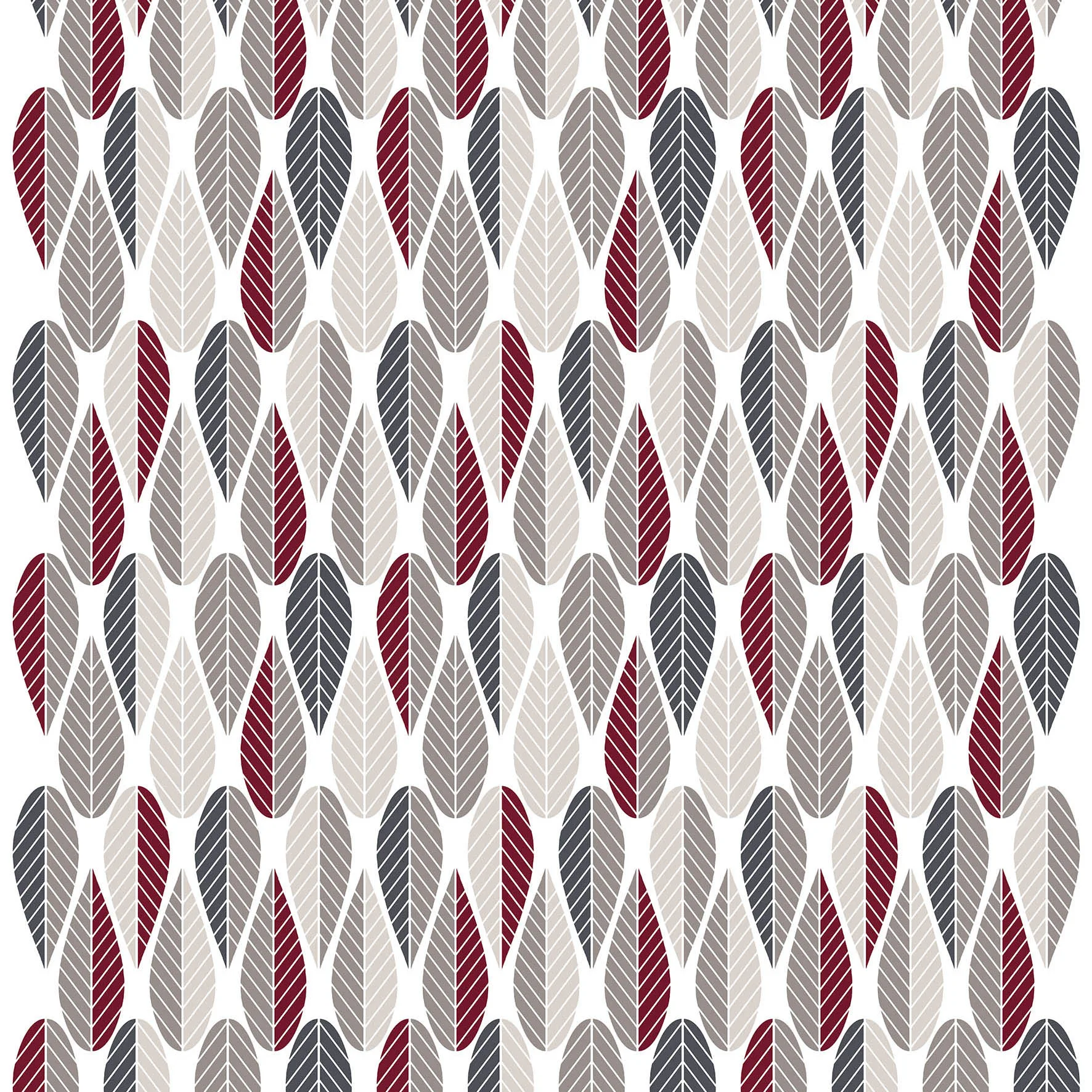 Blader fabric, grey-red Arvidssons Textil