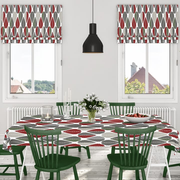 Blader oilcloth - red-green - Arvidssons Textil