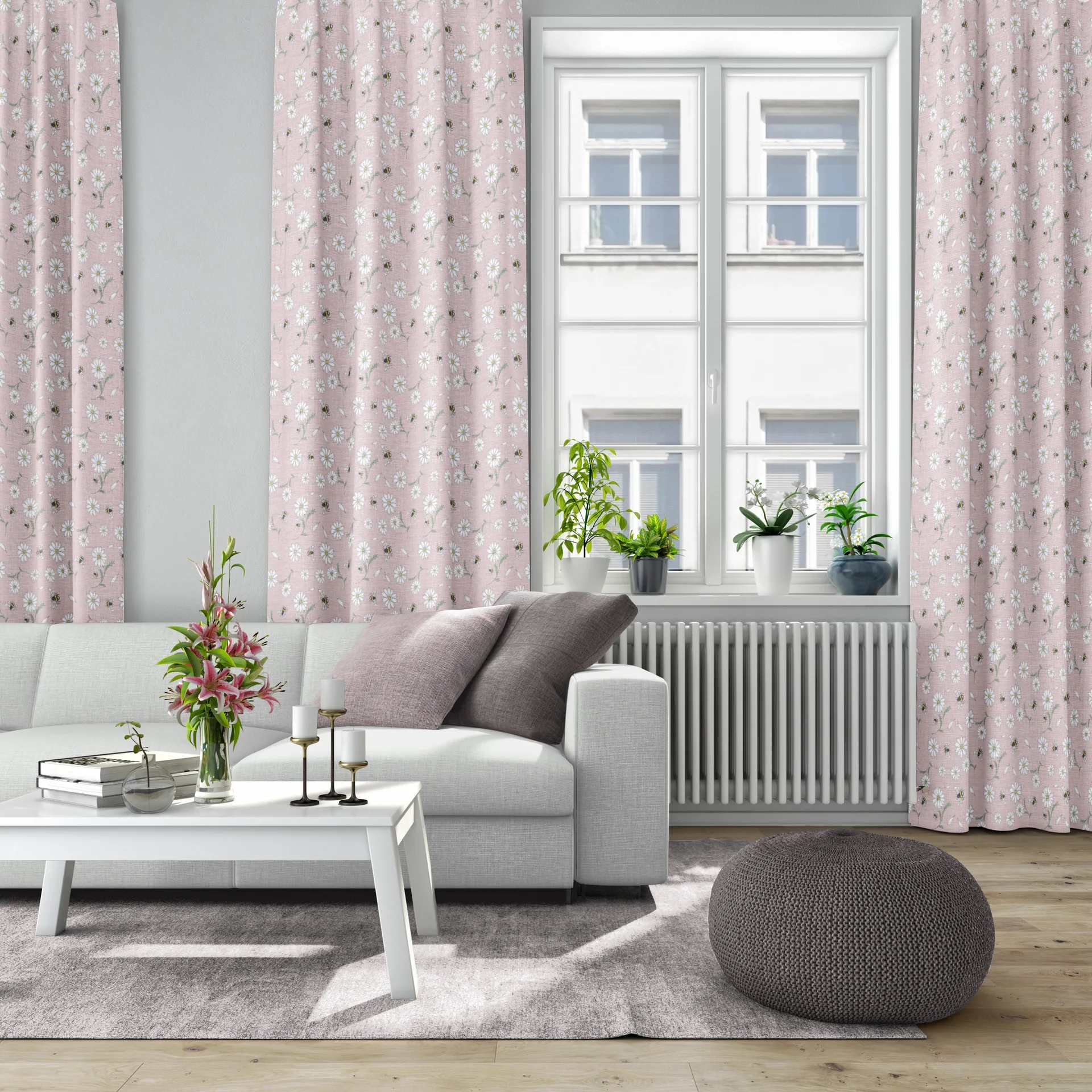 Blomstersurr fabric, Pink Arvidssons Textil