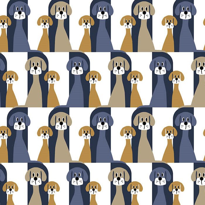 Buster fabric, blue-beige Arvidssons Textil