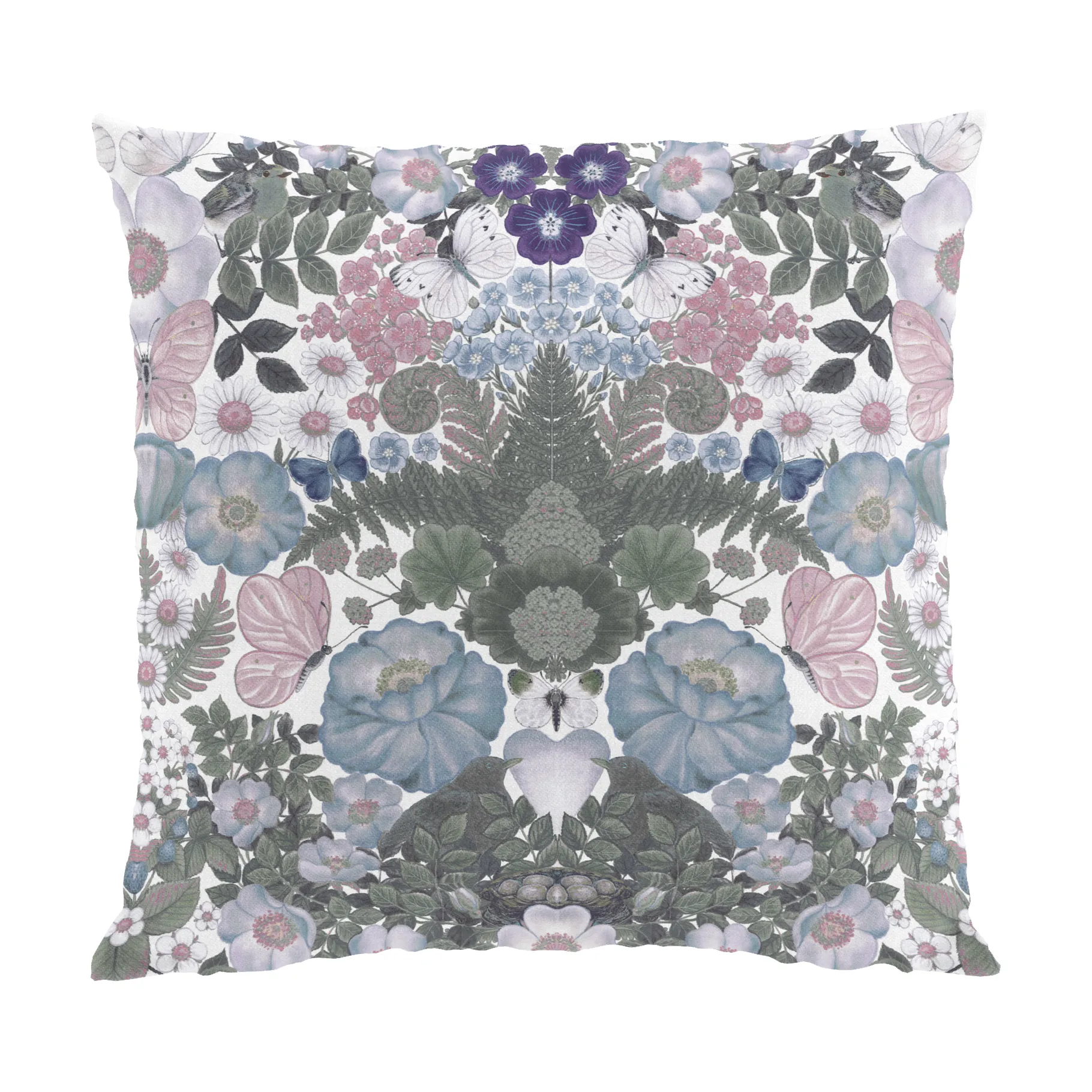Butterfly Flower cushion cover 47x47 cm, Turquoise Arvidssons Textil