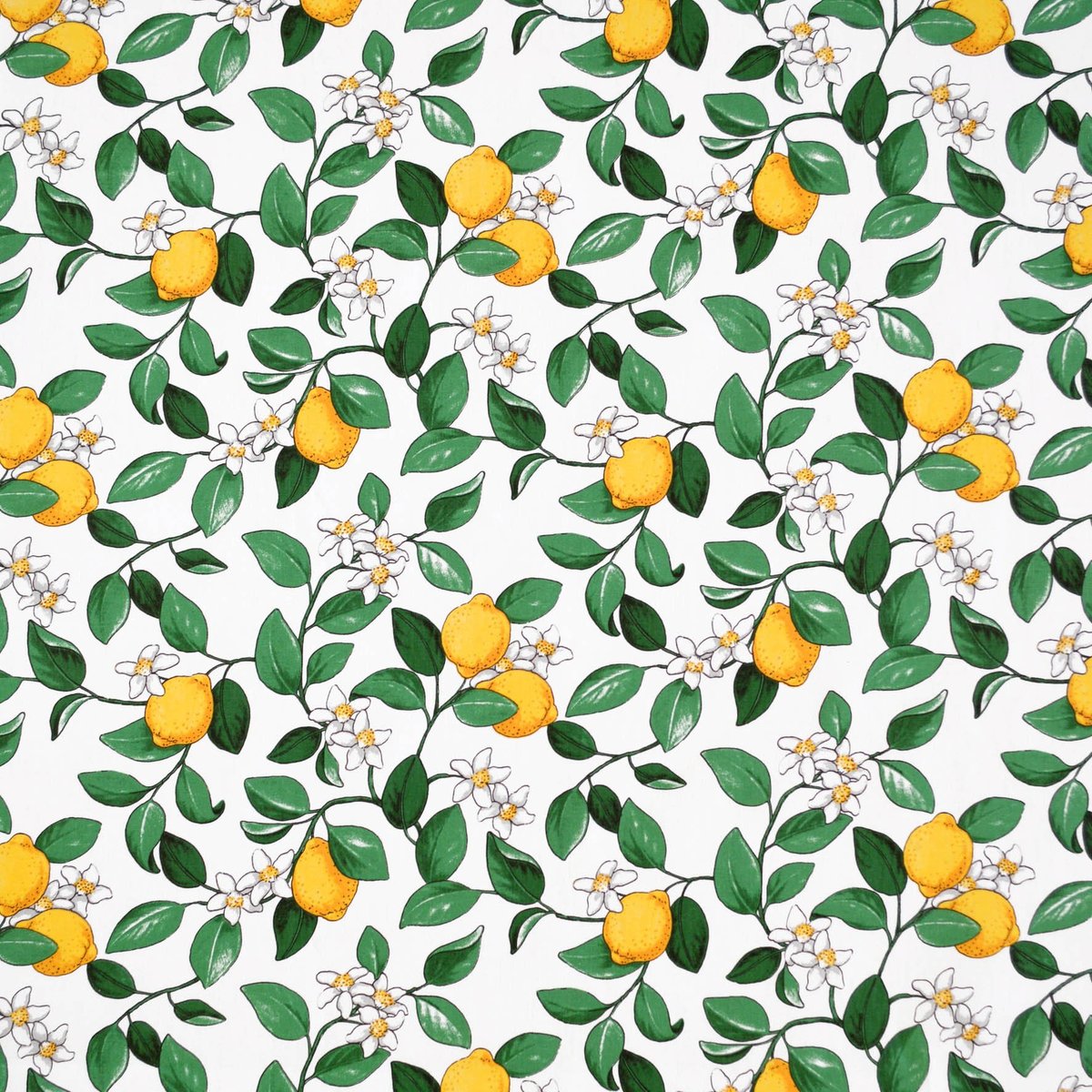 Arvidssons Textil Citronlycka fabric white | Scandinavian Design | Fabric by the metre | Green