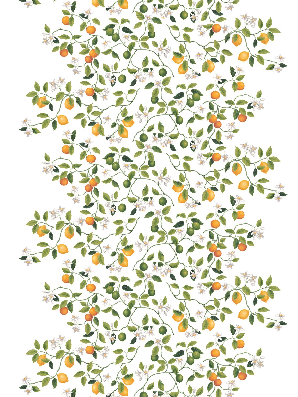 Arvidssons Textil Citrusträdet fabric Green-green | Scandinavian Design | Fabric by the metre | White