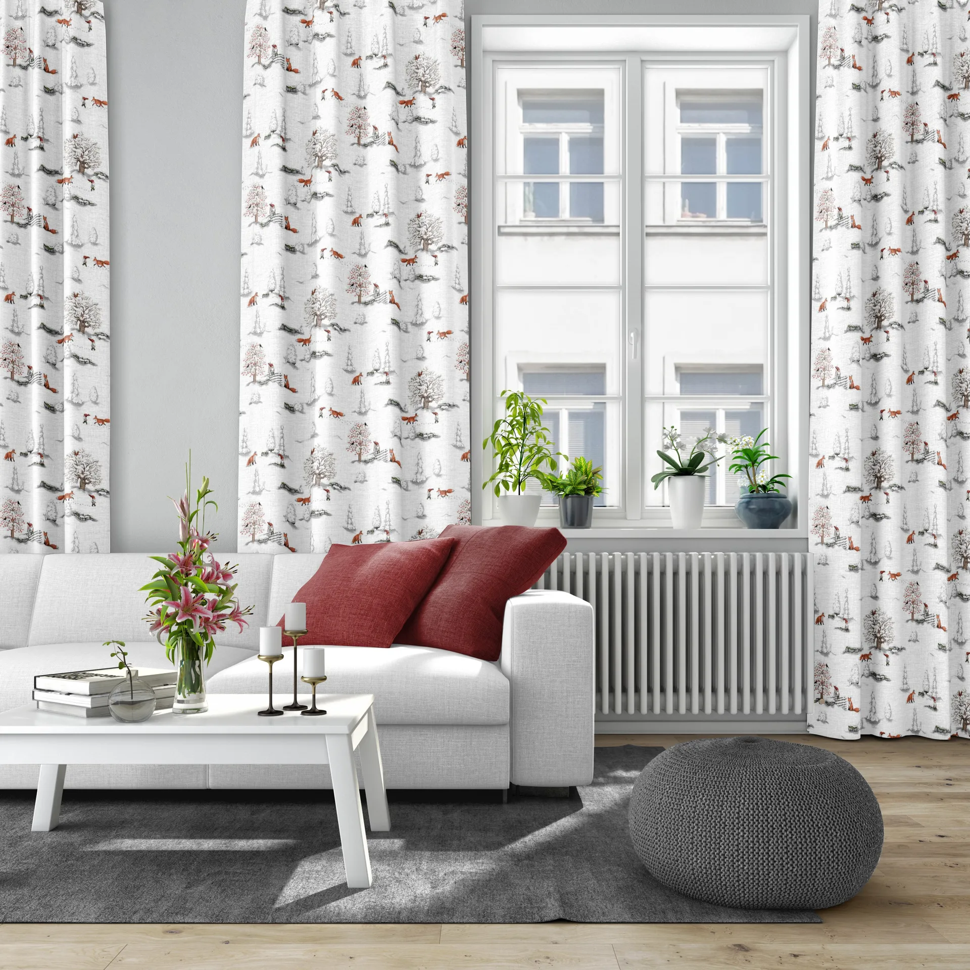 Ekhagen fabric, Off white Arvidssons Textil
