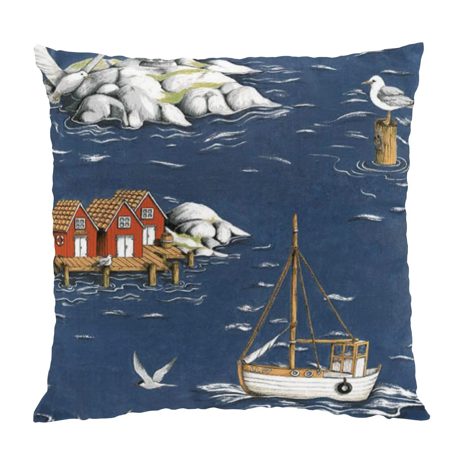 Fiskeskär cushion cover 47x47 cm, Blue Arvidssons Textil