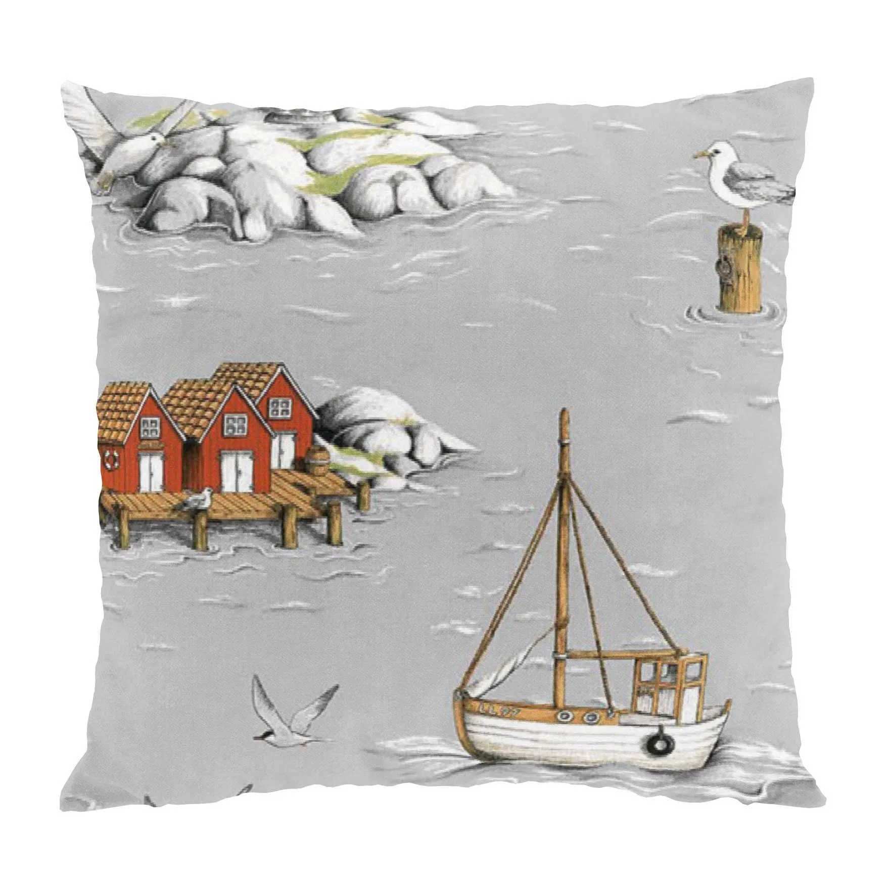 Fiskeskär cushion cover 47x47 cm, grey Arvidssons Textil