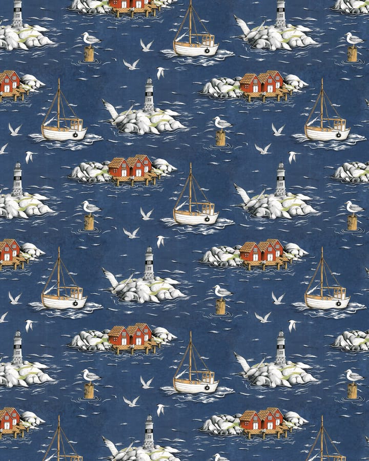 Fiskeskär fabric - Blue - Arvidssons Textil