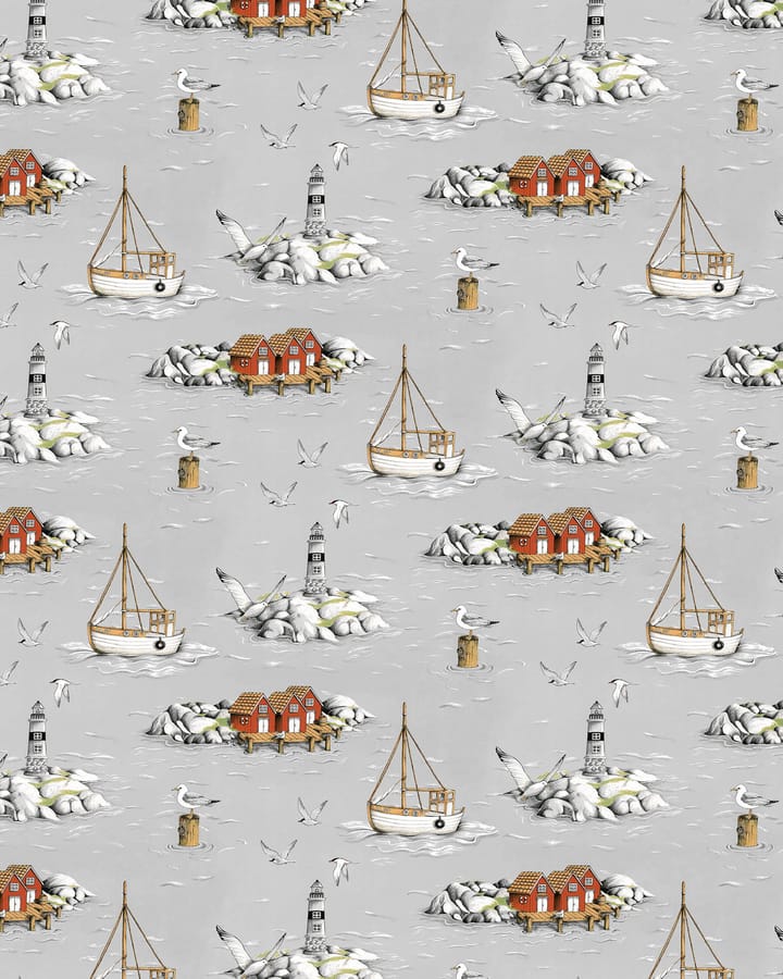 Fiskeskär fabric - grey - Arvidssons Textil