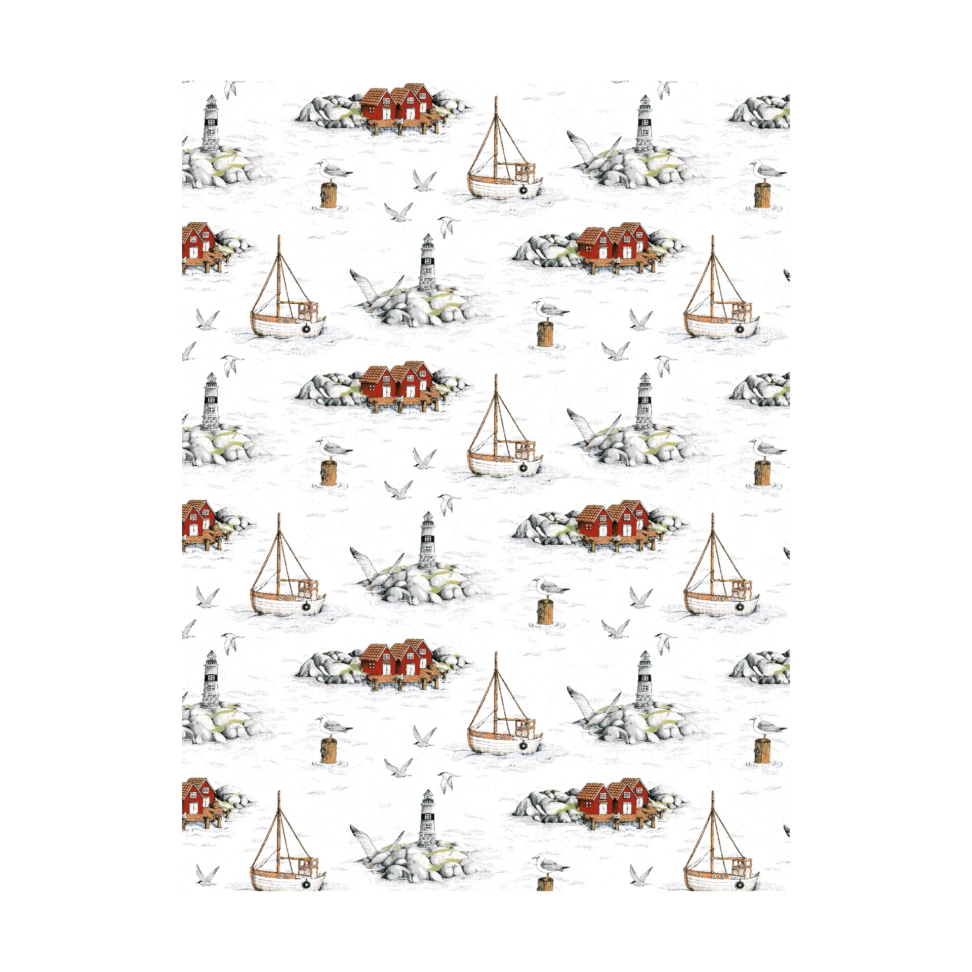 Fiskeskär fabric, White Arvidssons Textil