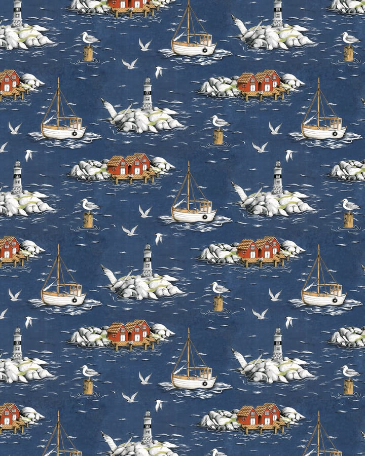 Fiskeskär oilcloth - Blue - Arvidssons Textil